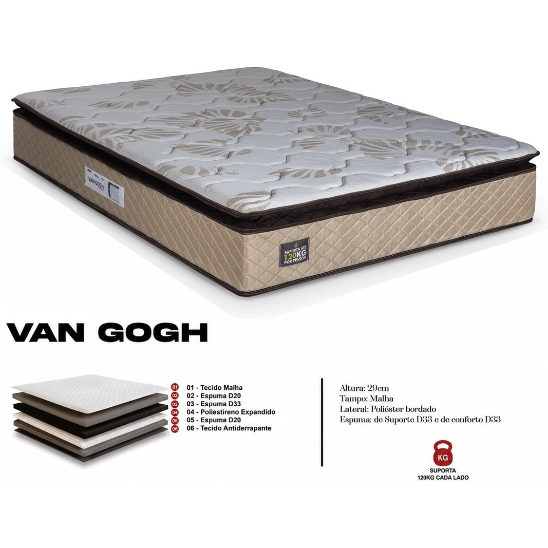 Colchão Casal Van Gogh 29 cm D33 Ortopédico - KING KONFORT COLCHÕES - Imagem 2