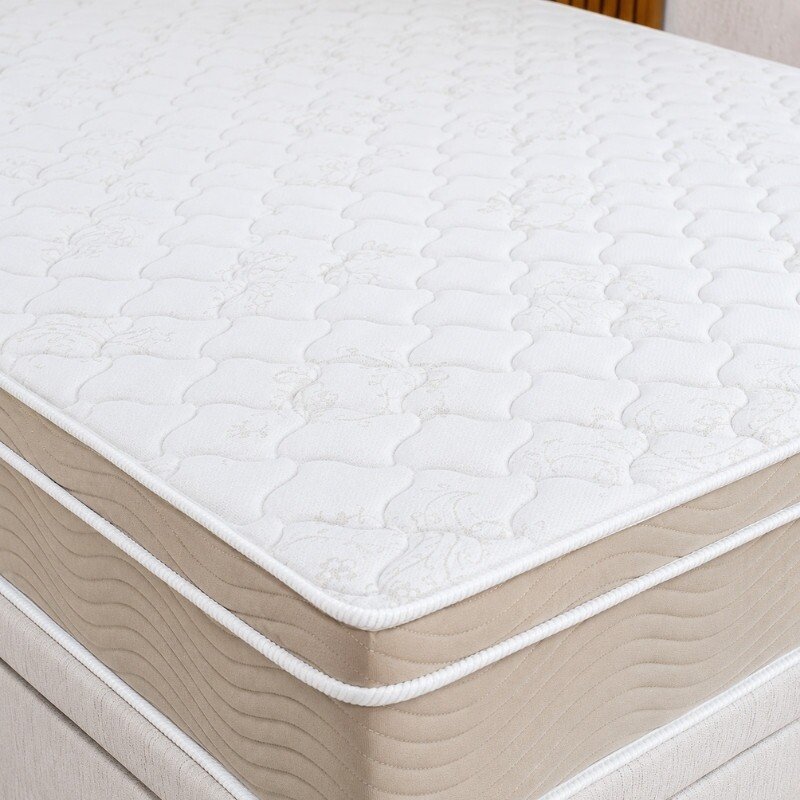 Colchão Queen Airtech Springpocket Molas Ensacadas - Ortobom + Base Box Baú Queen Bipartido Prime Confort Linhão Palha Blindado - Issacar 158x198x70 | Suporta até 240kg - Imagem 3