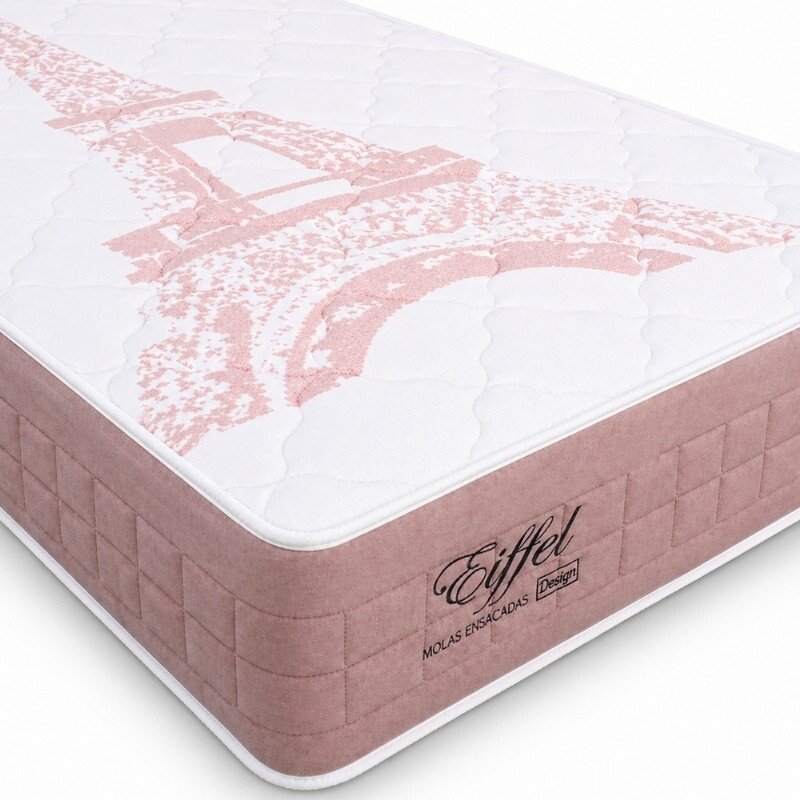 Colchão Solteiro Eiffel Molas Ensacadas Rosa 88x188x26 - Anjos - Imagem 4