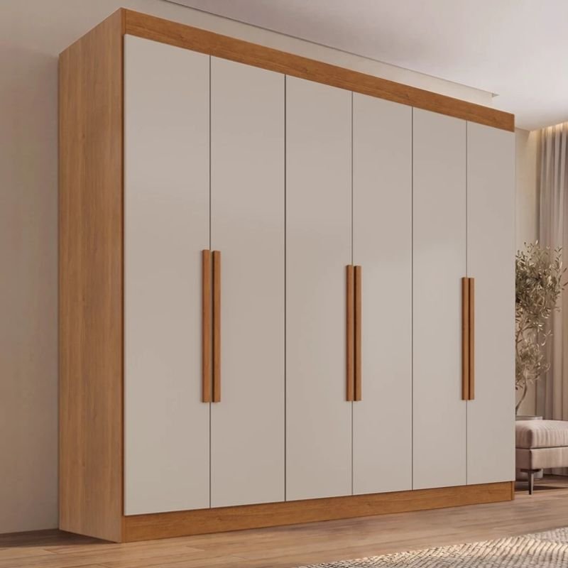 Combo Guarda-roupa Roma Larg. 1.77m Cinamomo/Off 6 Portas 2 Gavetas - Sallêto + Unibox Casal Supreme Ortopédico 138x188x53 Gazin | Suporta até 220kg - Imagem 2