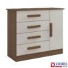 Cômoda Firenze Castanho/Off 4 Gavetas e Sapateira Larg. 1.10m - D Doro