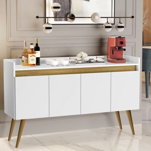 Alternative view of Buffet 4 Portas Gold Branco/Mel/Branco - MOVEIS PRIMUS