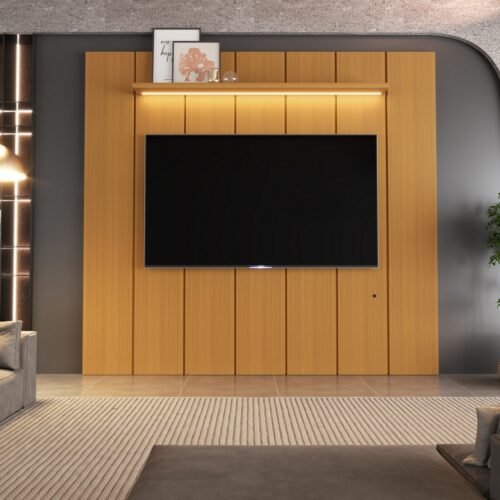 Alternative view of Painel até 75" Lumi 2,19 m Cedro - EDN MÓVEIS