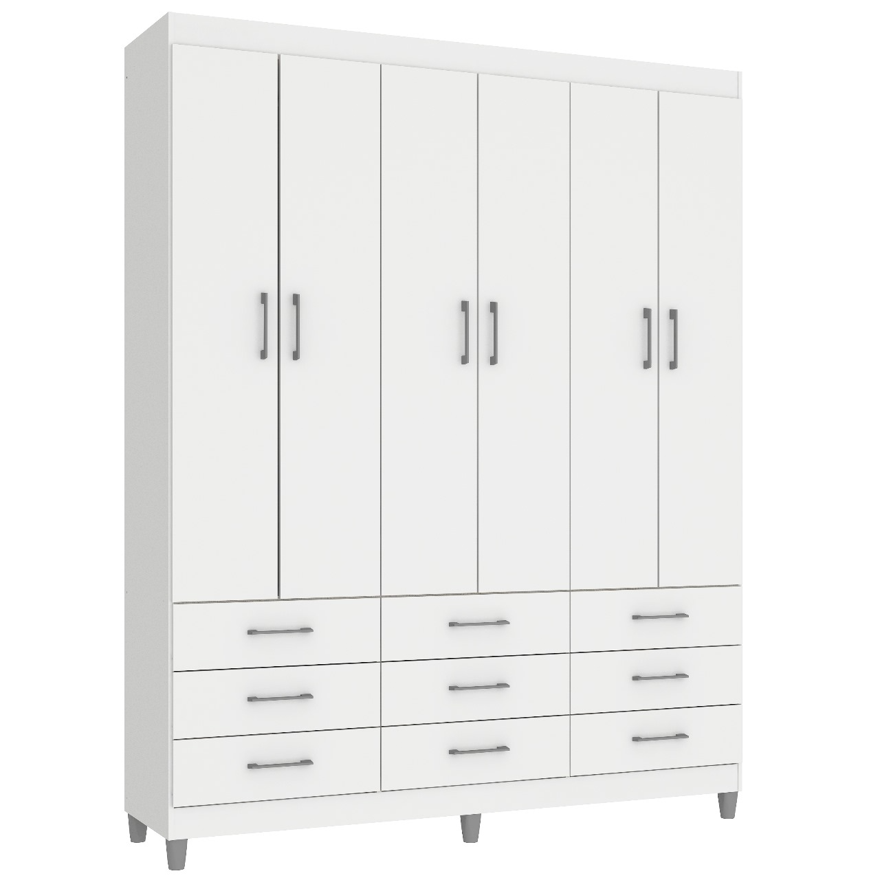 Guarda-Roupa 6 Portas Paraty 3690 1,50 m Branco - FELLICCI - Imagem 4