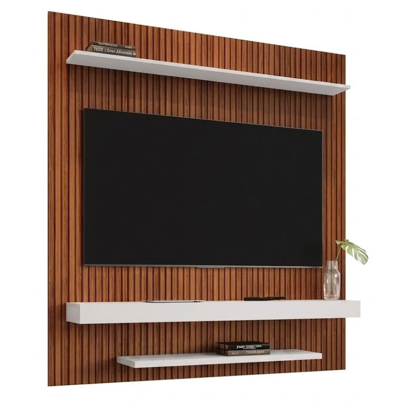 Painel ate 60" Leme Naturalle Ripado/Off White - BECHARA - Imagem 3