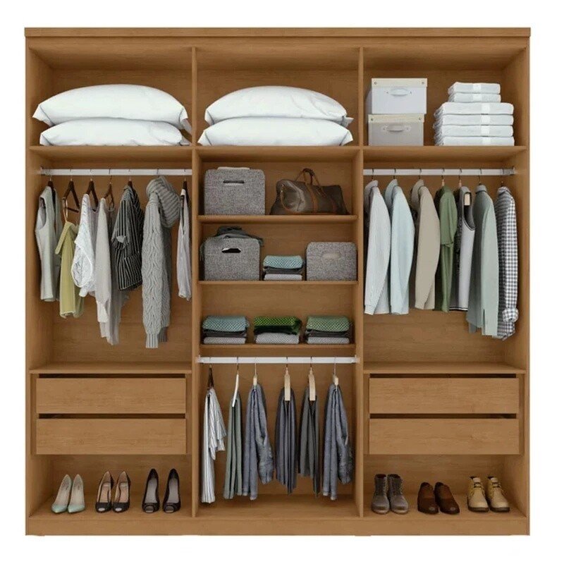 Guarda-roupa Alonzo 2.30m Amêndoa/Off 6 Portas 2 Gavetas - Lopas - Imagem 2