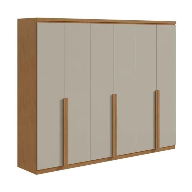Guarda-roupa Alonzo 2.30m Amêndoa/Off 6 Portas 2 Gavetas - Lopas - Imagem 5