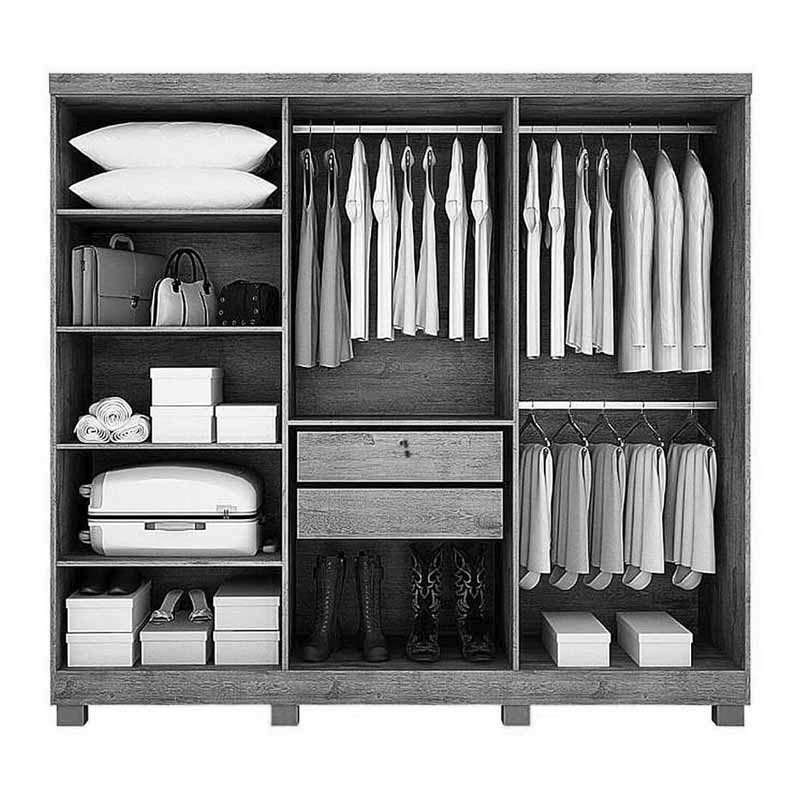 Guarda-roupa Sergipe 6 Portas Branco C/Pés Larg. 1.80m - Bianchi - Imagem 2