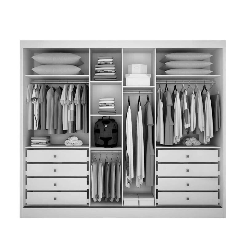 Guarda-roupa Casal Sollo Plus Cumaru/Fendi 3 Portas 8 Gavetas C/ 1 Espelho 100% MDF Larg. 2.73m - Novo Horizonte - Imagem 4