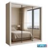 Guarda-roupa Casal Veneza Premium Larg. 1.88m 3 Portas C/ 3 Espelho 4 Gavetas Branco Carioca