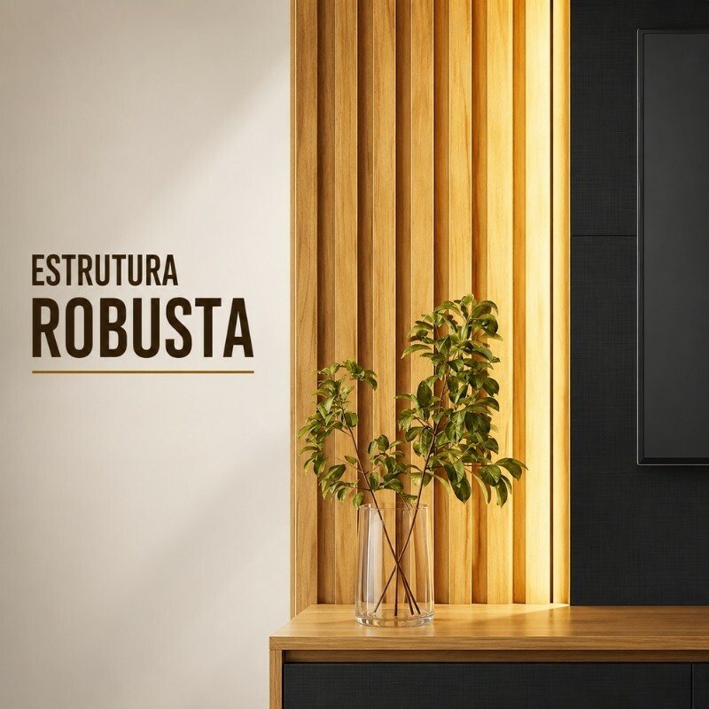 Home NT 1400 Freijó/Preto C/Detalhe Ripado e LED para TV's até 60 Polegadas Larg. 1.83m - Notável - Imagem 4