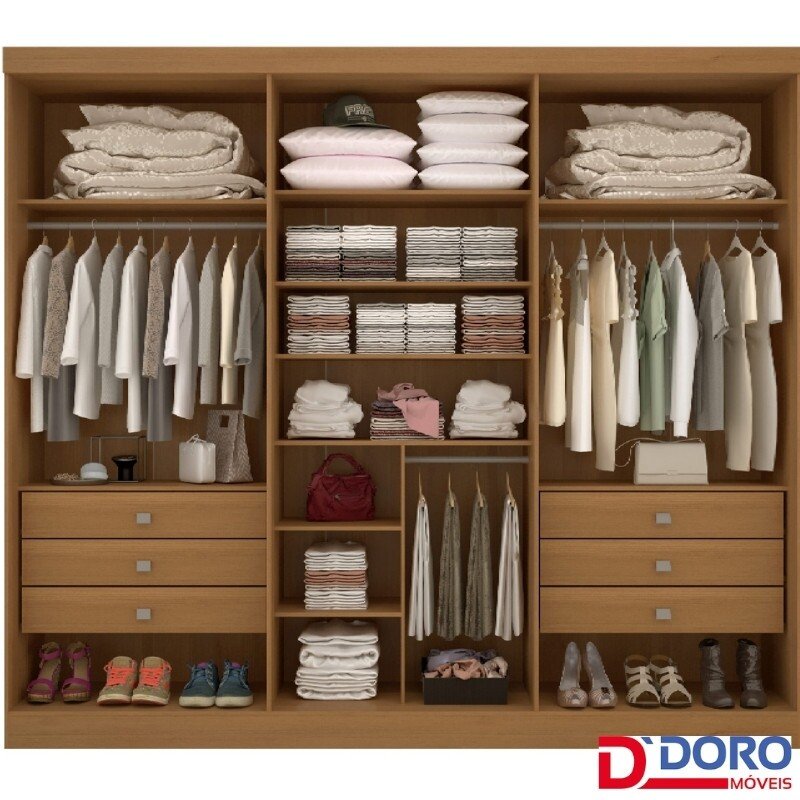 Guarda-roupa Da Vinci Plus 6 Portas Cinamomo/Off White Larg. 2.75m - D Doro - Imagem 3