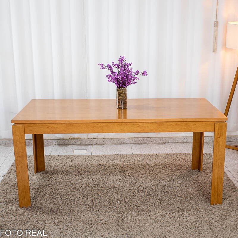Mesa Athenas 180x90 Amêndoa Clean Tampo Maciço - Móveis Lopas - Imagem 2