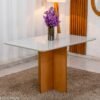 Mesa de Jantar Moscou 120x80 Vidro Off/Base Cinamomo - Minas Plac