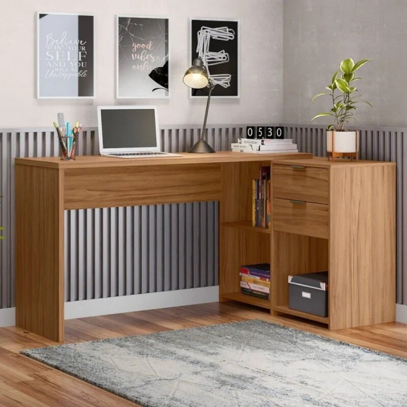 Mesa Office NT 2060 Larg. 2.00m Freijó 2 Gavetas Notável - Imagem 4