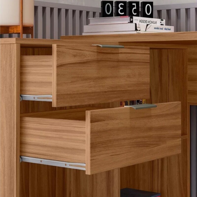 Mesa Office NT 2060 Larg. 2.00m Freijó 2 Gavetas Notável - Imagem 7