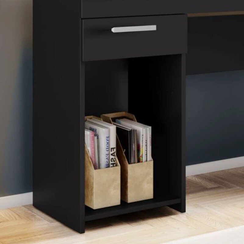 Mesa Office NT 2070 Larg. 1.08m Preto 1 Gaveta Notável - Imagem 6