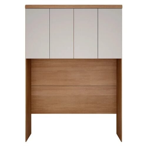 Modulado Aéreo Rizon Queen Cumaru/Fendi Fosco Larg. 1.67m 4 Portas 2 Prateleiras - Novo Horizonte