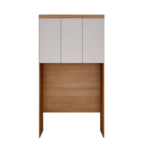Modulado Aéreo Casal Rizon Casal Cumaru/Fendi Fosco 3 Portas 2 Prateleiras 100% MDF Larg. 1.45m - Novo Horizonte