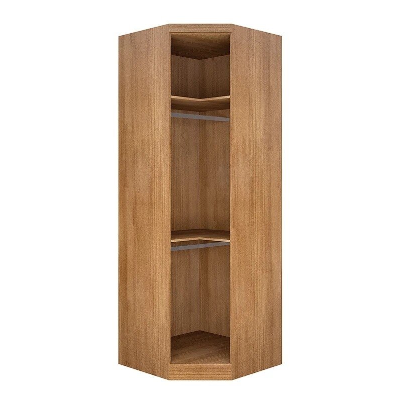 Modulado Queen Cumaru/Fendi Fosco 1 Guarda-Roupa Rizon New 4 Pts + 2 Criado Rizon + 1 Canto Oblíquo Rizon C/Porta de Vidro + 1 Aéreo 4 portas Rizon - Novo Horizonte - Imagem 6