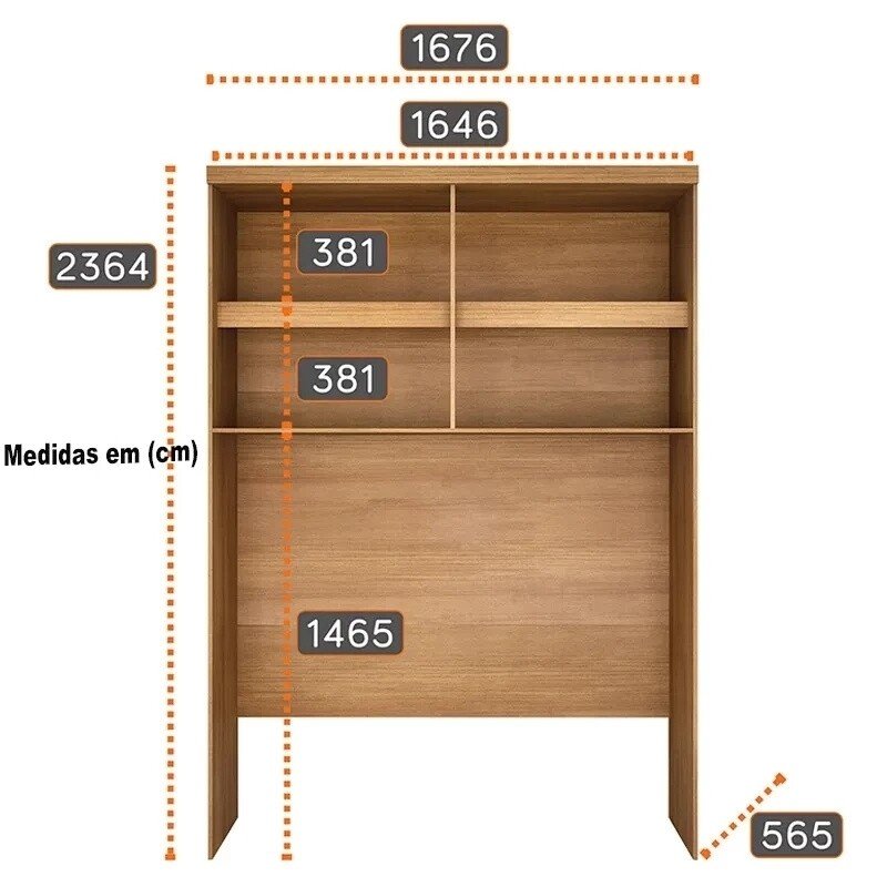 Modulado Queen Cumaru/Fendi Fosco 1 Guarda-Roupa Rizon New 4 Pts + 2 Criado Rizon + 1 Canto Oblíquo Rizon C/Porta de Vidro + 1 Aéreo 4 portas Rizon - Novo Horizonte - Imagem 12