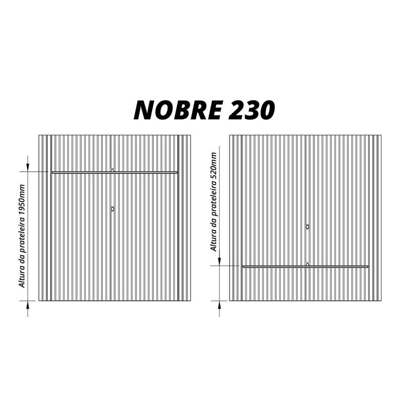 Painel Nobre Larg. 2.30m Off Ripado 100% MDF C/ Led para TV até 85" - Gelius - Imagem 4