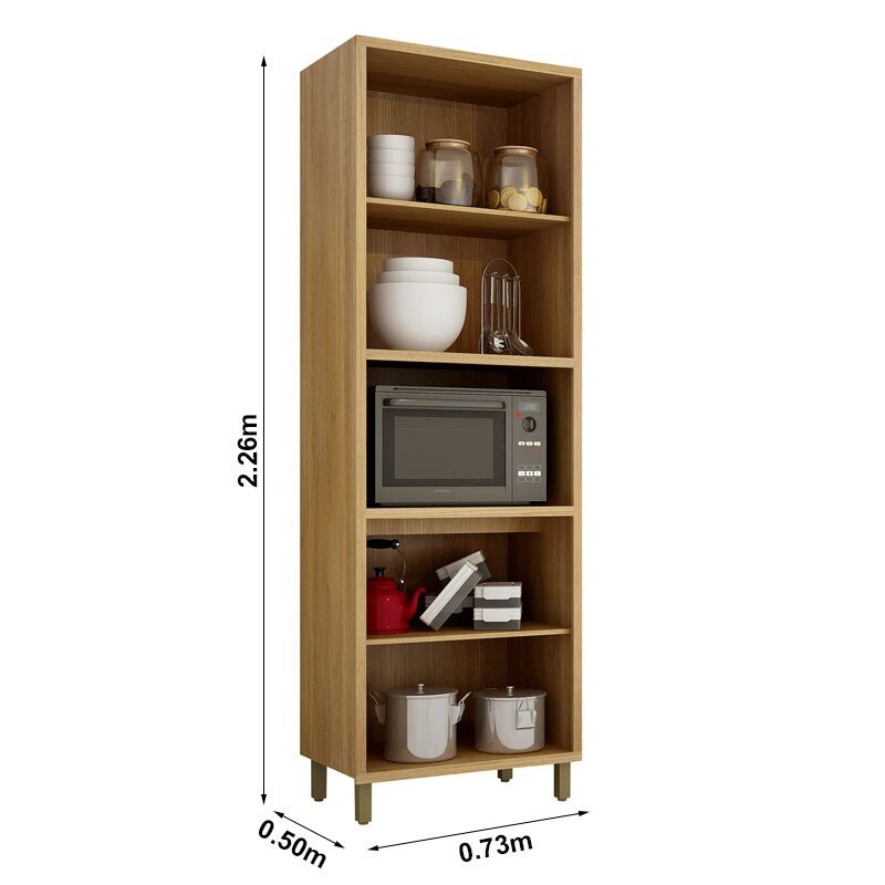 Cozinha Torino 3 Peças Paneleiro + Balcão + Aéreo Cinamomo/Off - Valdemoveis - Imagem 6