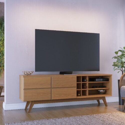 Bancada Noronha Larg. 1.80m Freijó Colibri - Para TV até 70"
