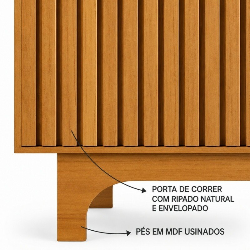 Rack Sereno 1.68m Cinamomo/Off C/Porta Ripada para TV até 70" - JCM - Imagem 4