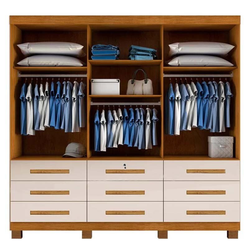 Combo - Guarda-roupa Athenas 3 Portas Nature/Off C/Espelho e Pés Larg. 1.80m Bianchi + Unibox Box Casal Ortopédico D33 Rondoconfort | Suporta até 300kg - Imagem 3
