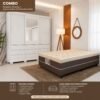 Combo - Guarda-roupa Athenas C/Espelho 3 Pts. 9 Gav. Branco Larg. 1.80m C/Pés Bianchi + Cama Unibox Casal D33 Rondoconfort Rondomóveis