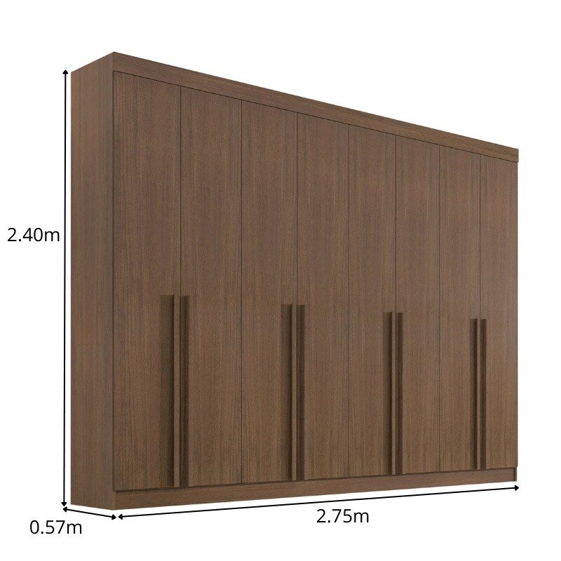 Guarda-roupa Daymond 8 Portas Castanho Larg. 2.75m - D Doro - Imagem 5