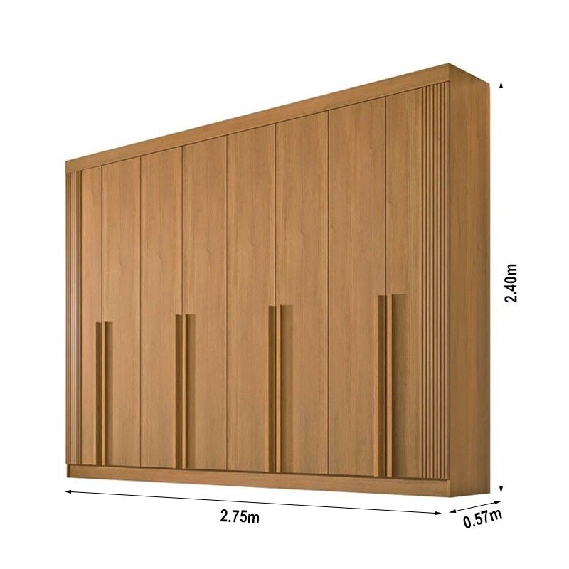 Guarda-roupa Casal Daymond 8 Portas Ripado MDF Cinamomo D Doro - Imagem 5