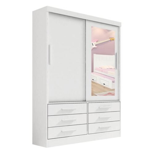 Guarda-roupa Meridian 2 Portas Branco Larg. 1.35m - D Doro