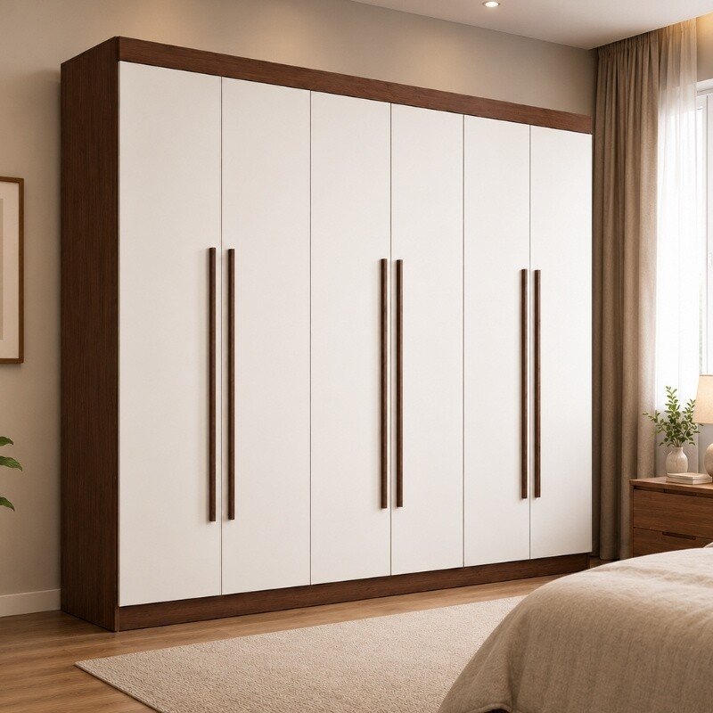Guarda-roupa Monte Carlo 6 Portas Castanho/Off Larg. 2.32m - D Doro - Imagem 3