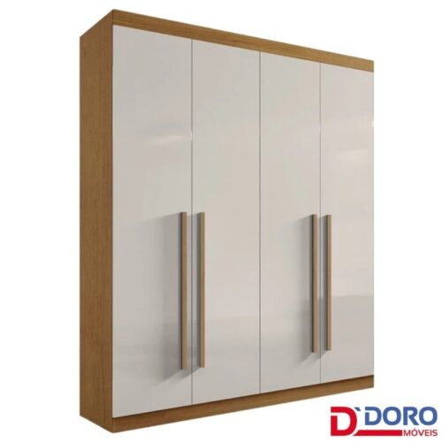 Guarda-roupa Da Vinci Plus 4 Portas Cinamomo/Off White Larg. 1.85m - D Doro