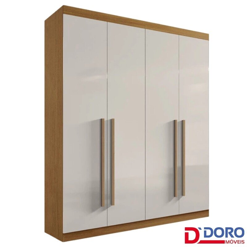 Guarda-roupa Da Vinci Plus 4 Portas Cinamomo/Off White Larg. 1.85m - D Doro