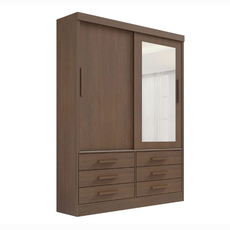 Guarda-roupa Meridian 2 portas Castanho Larg. 1.35m - D Doro - Imagem 3