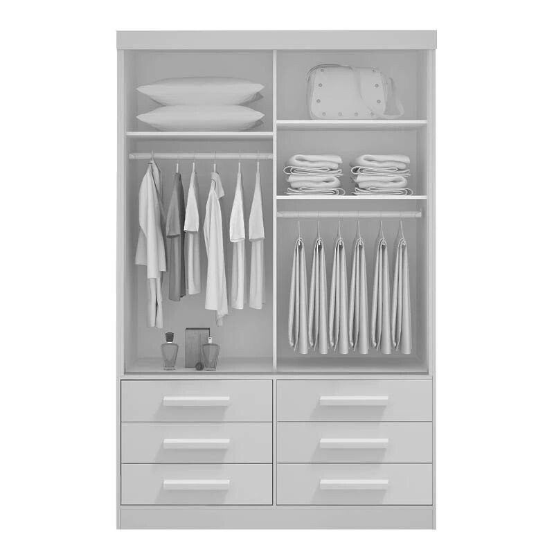 Guarda-roupa Meridian 2 portas Castanho Larg. 1.35m - D Doro - Imagem 2