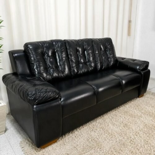Sofá 3 lugares 240 Korino Preto Larg. 2.03m - Rondomóveis