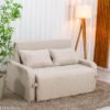 Sofá Cama Amora New Larg. 1.37m Linho Bege 488