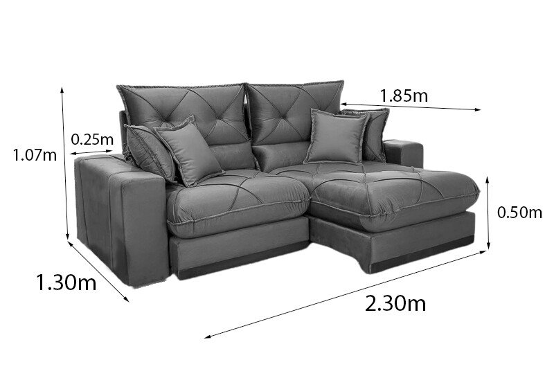 Sofá Retrátil Reclinável Gran Bello 2.30m Veludo Terracota 24 - Molas Ensacadas Pocket - Imagem 3