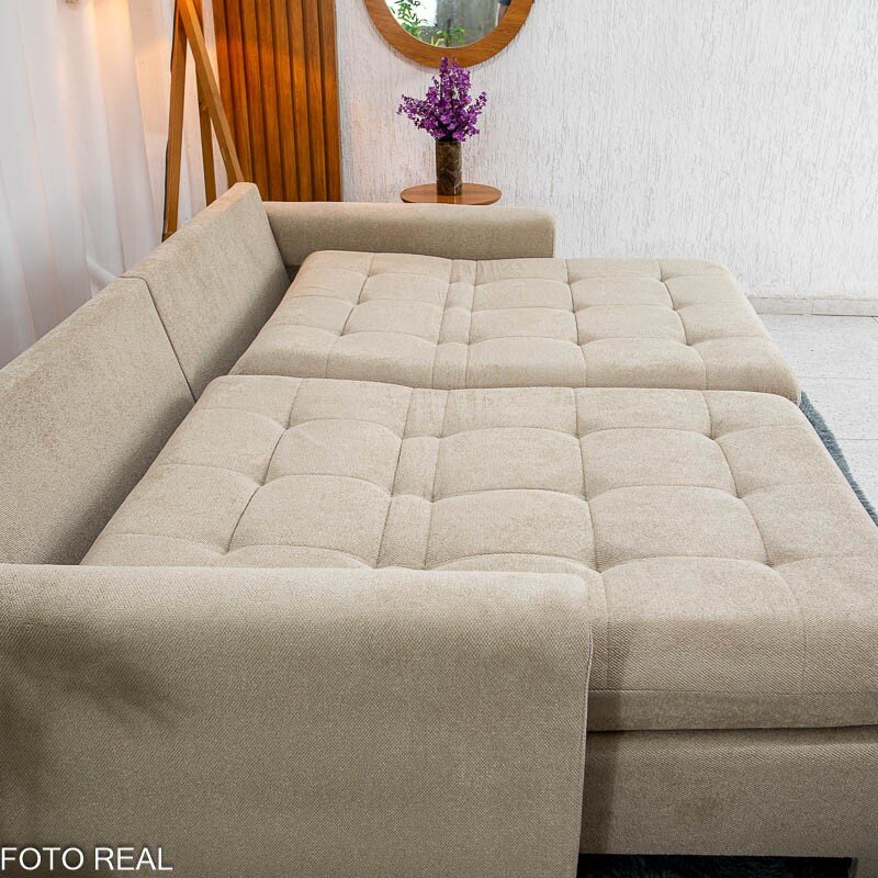 Sofá Retrátil Reclinável Guapé Larg. 2.27m Boucle Bege Escuro 431 - Imagem 12