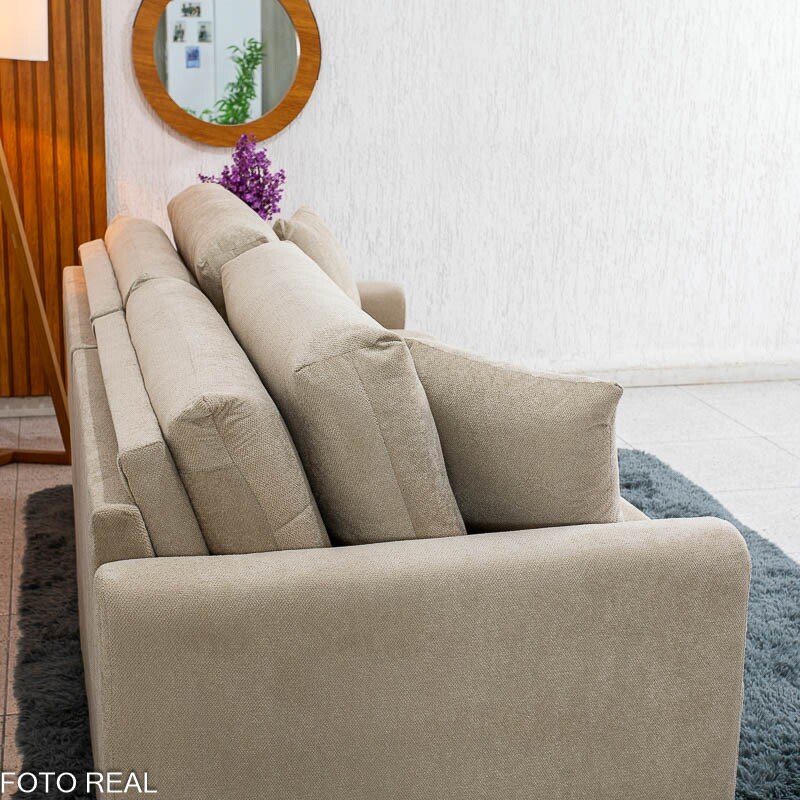 Sofá Retrátil Reclinável Guapé Larg. 2.27m Boucle Bege Escuro 431 - Imagem 15
