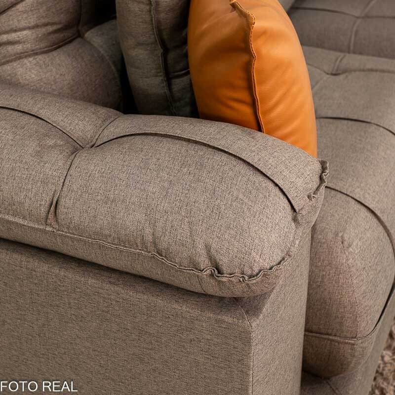 Sofá Retrátil Reclinável Verona 2.50m Linho Marrom - Molas Ensacadas - Imagem 8