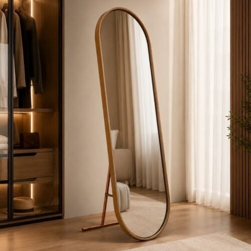 Toucador Alamanda Espelho Oval Castanho/Bronze - JB Bechara